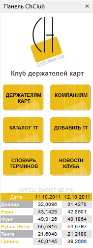 Панель ChClub для Mozilla Firefox